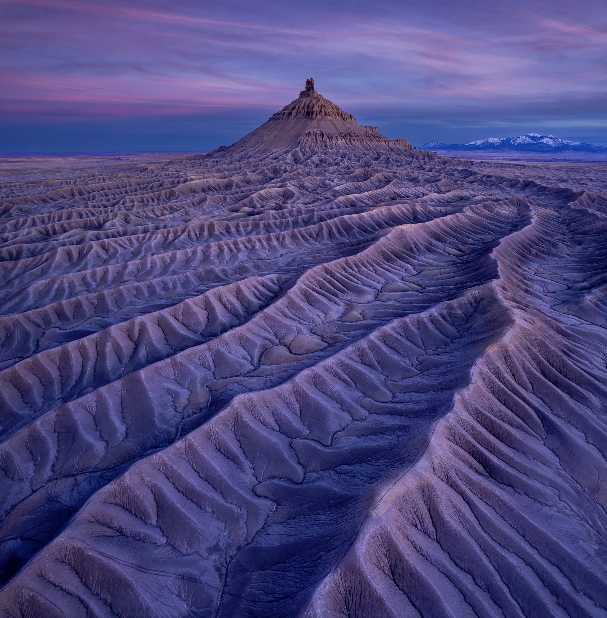 purple and ripples on a landscape