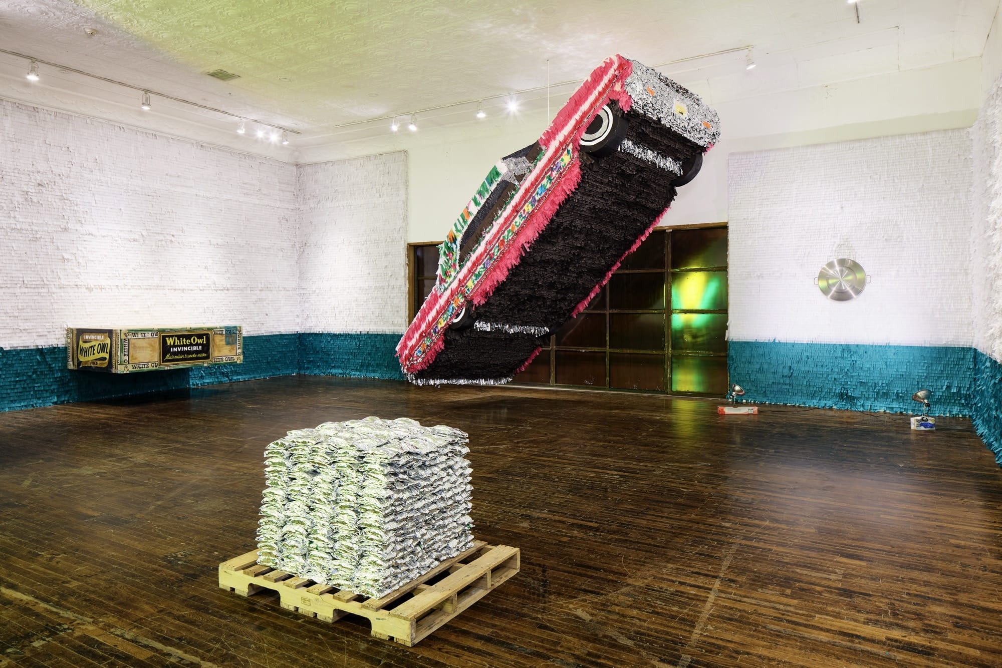 an installation view of artworks in the exhibition 'Los Encuentros' at Ballroom Marfa