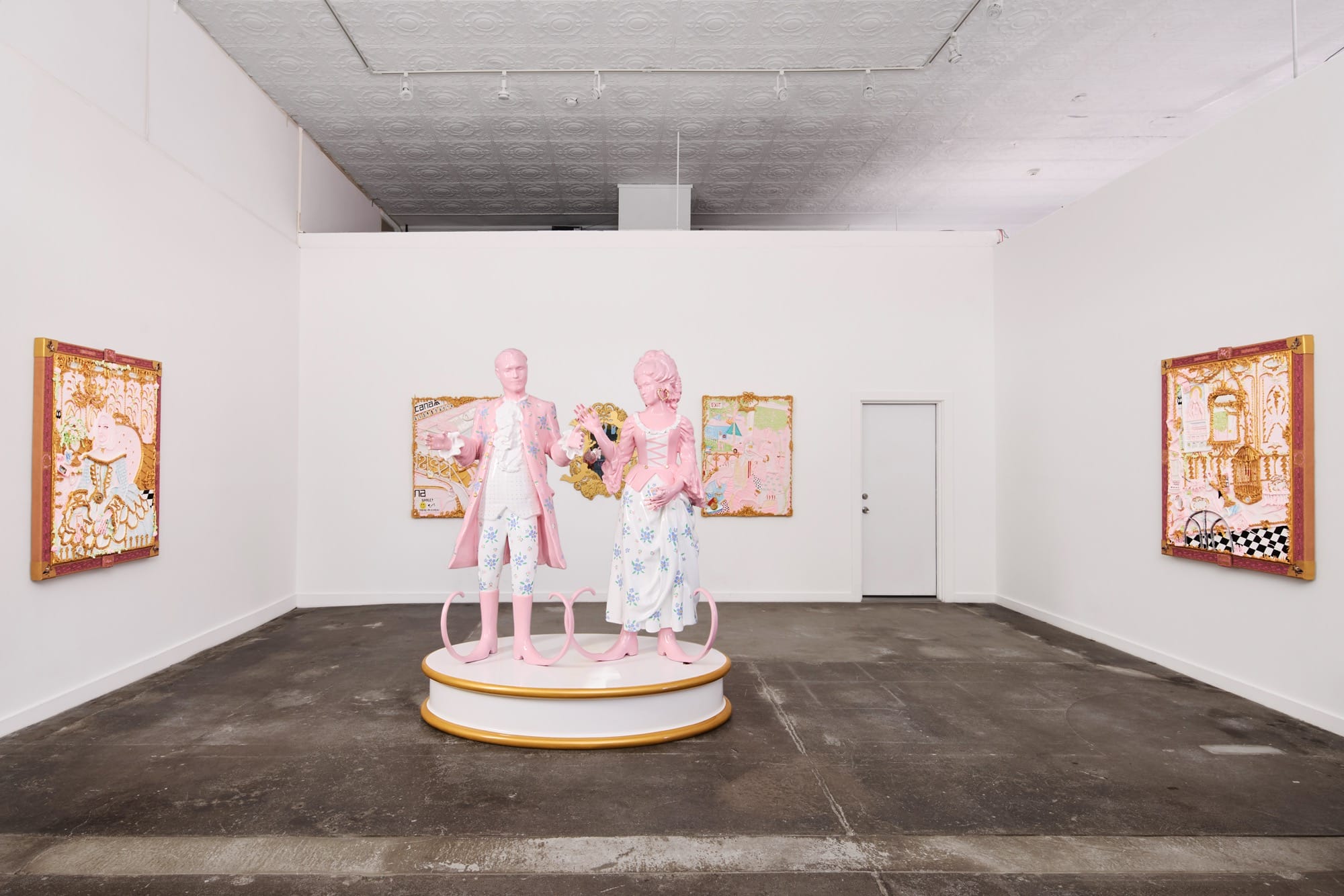 an installation view of artworks in the exhibition 'Los Encuentros' at Ballroom Marfa