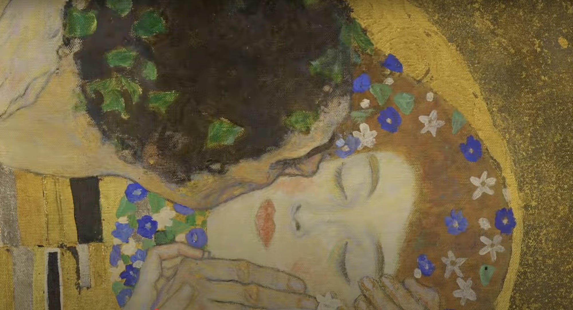 a detail of Gustav Klimt's "The Kiss"