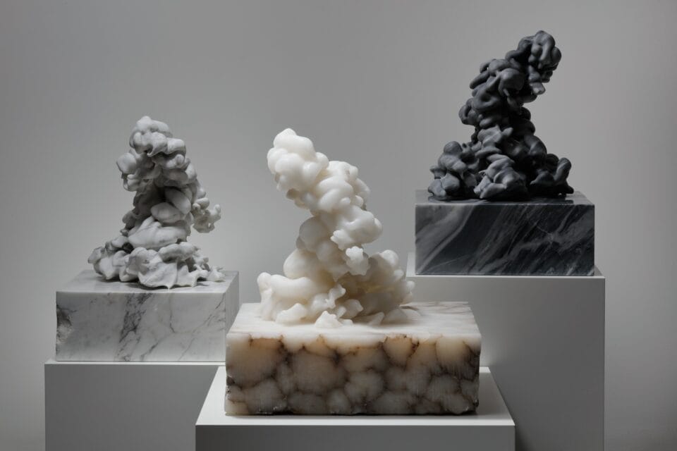 marble sculptures of cumulus clouds